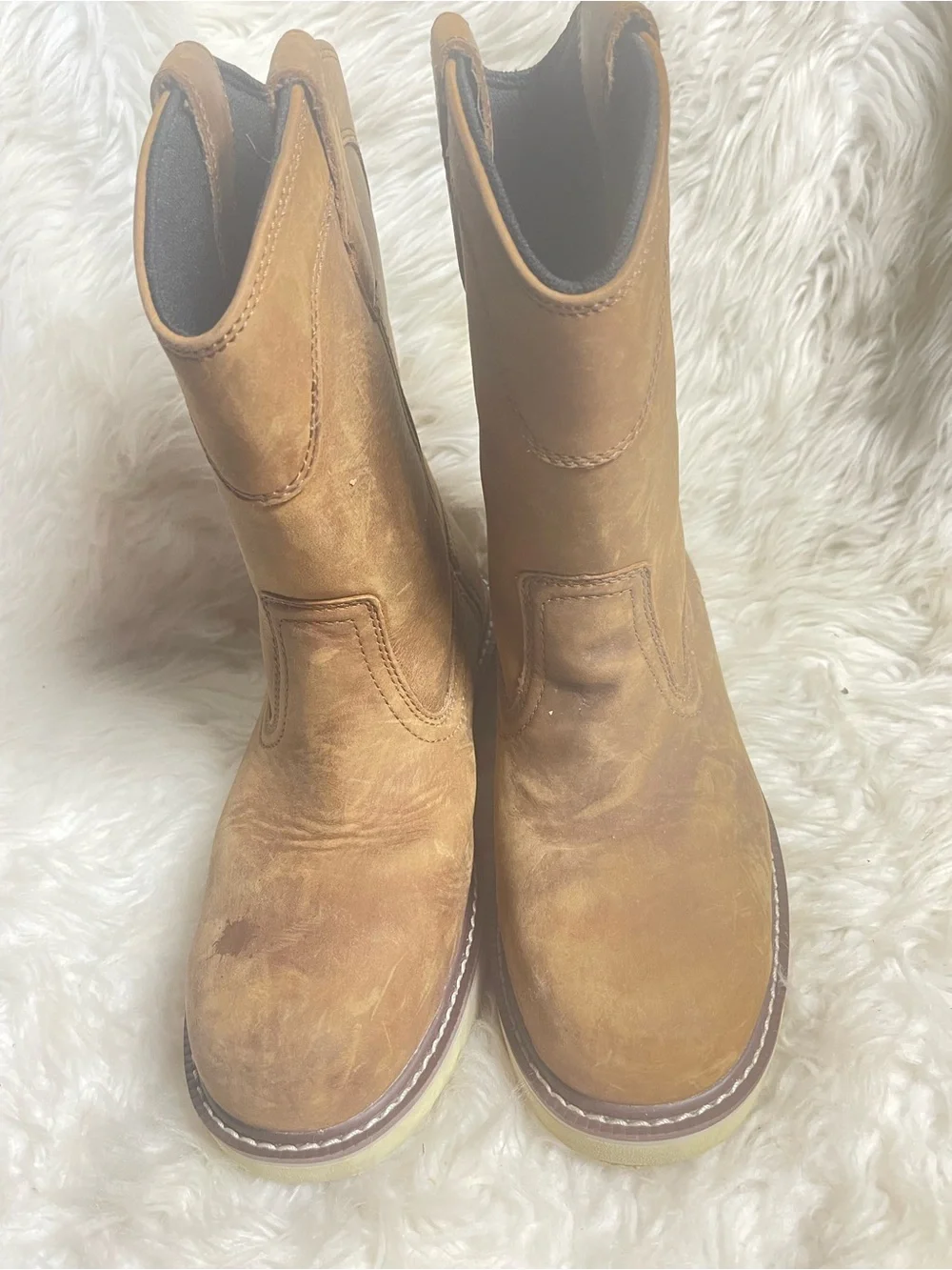 Herman Survivors Men’s steel toe Rift SZ7 pull on western work boots.